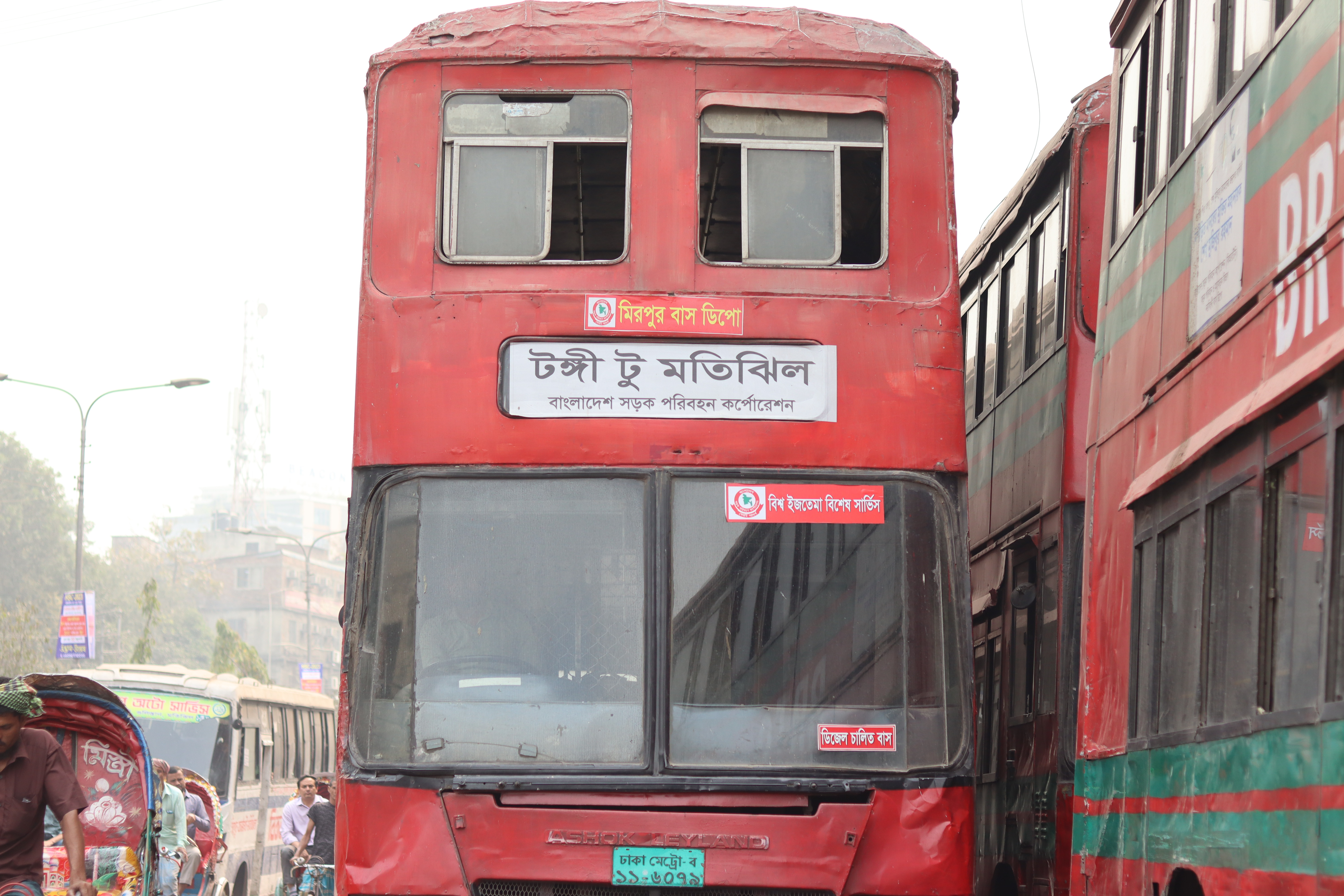 A BRTC bus on a Dhaka street in a file photo.