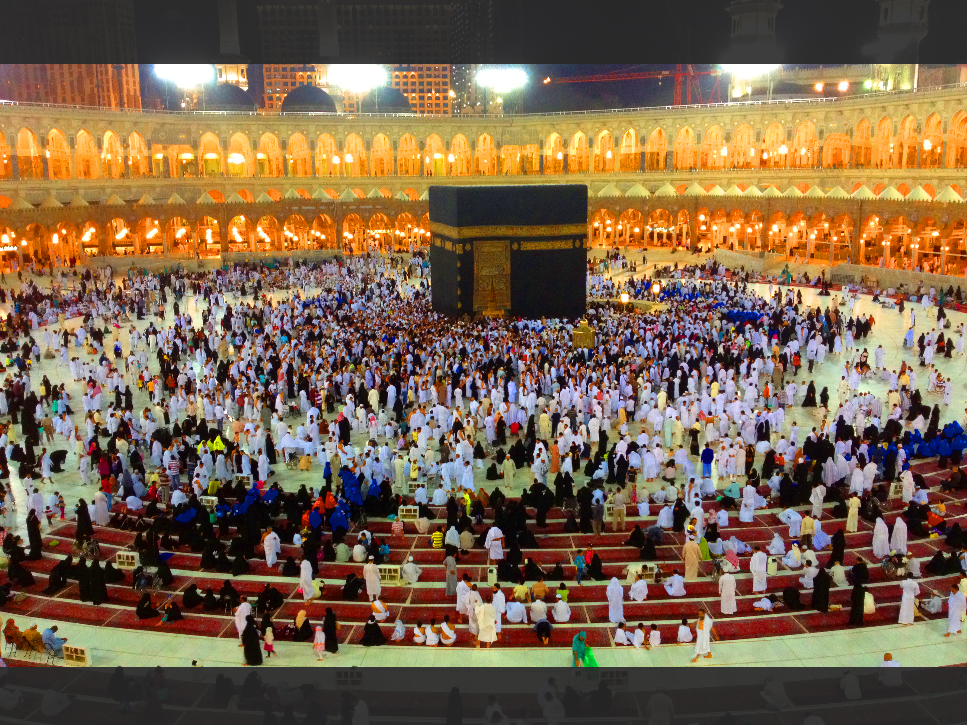 Pilgrims circle the Kaaba at the Grand Mosque (Masjid al-Haram) in Mecca, Saudi Arabia. Photo taken 20 September 2012.