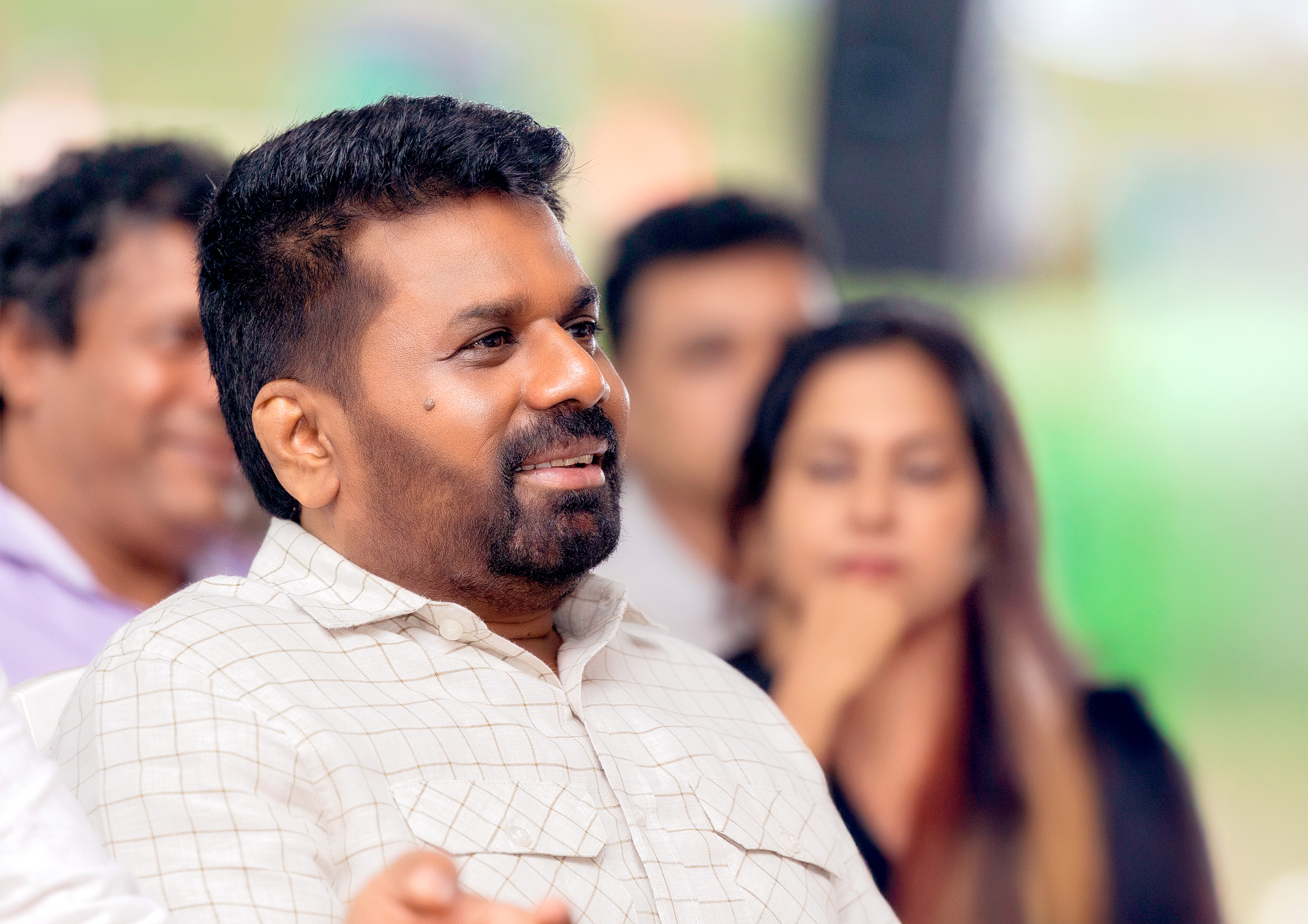 Sri Lanka's President Anura Kumara Dissanayake speaks at a public gathering in Pitipana, Homagama, in 2025 (file photograph). He met the family of Anojan Sivarasa and instructed officials to seek clemency for him. Photo: Channa Udeepa Jayawardhane via Wikimedia Commons (CC BY 4.0).