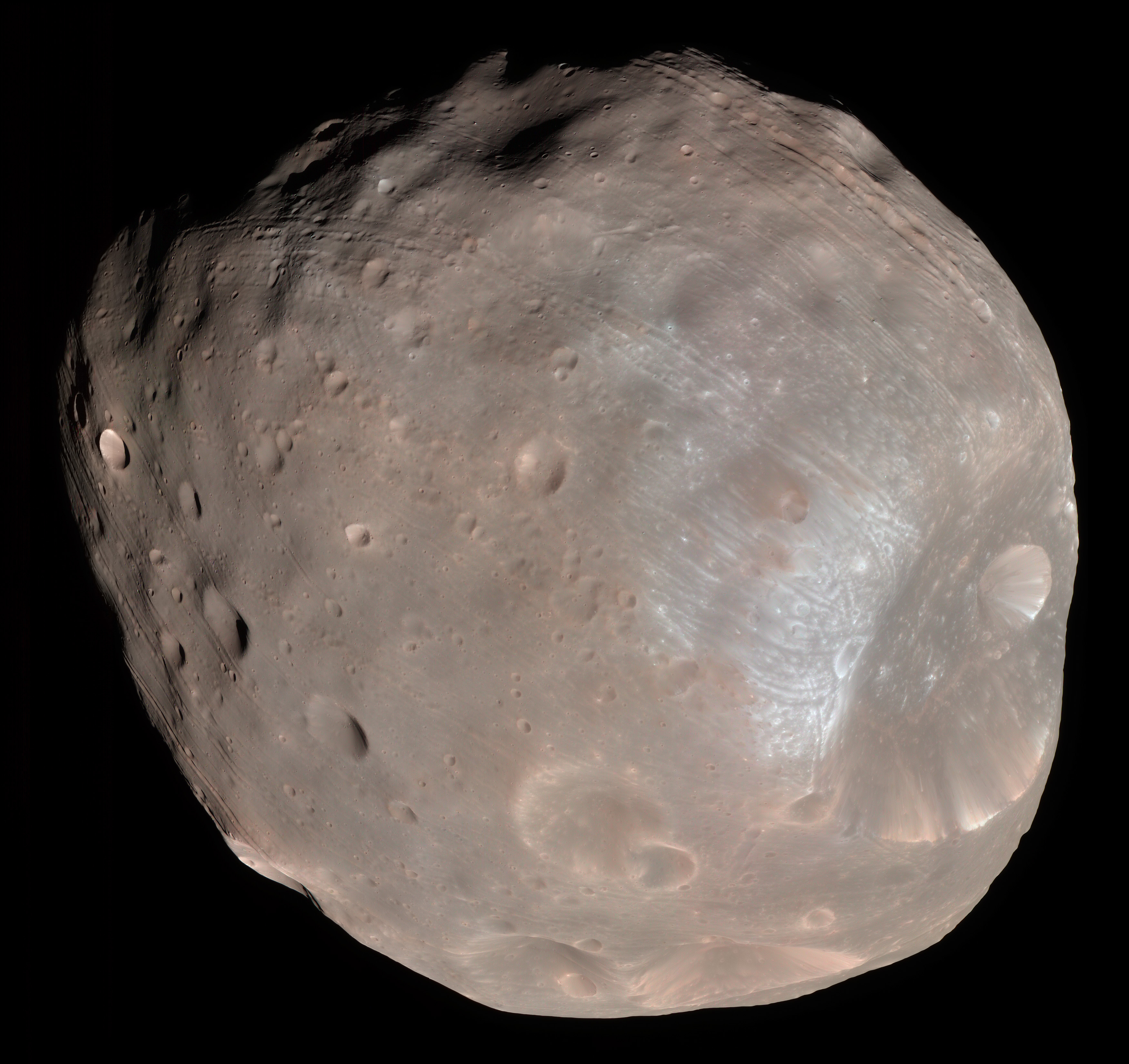 Phobos, the larger of Mars' two moons and the target of Japan's MMX sample-return mission. Photo: NASA/JPL-Caltech/University of Arizona, via Wikimedia Commons.