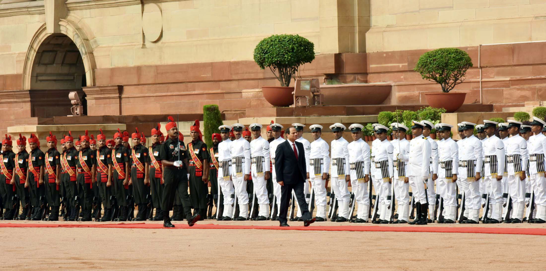 File photo: Egypt's President Abdel Fattah el-Sisi inspects a guard of honour during a ceremonial reception in New Delhi on 2 September 2016. Photo: Ministry of External Affairs, Government of India (GODL-India), via Wikimedia Commons.