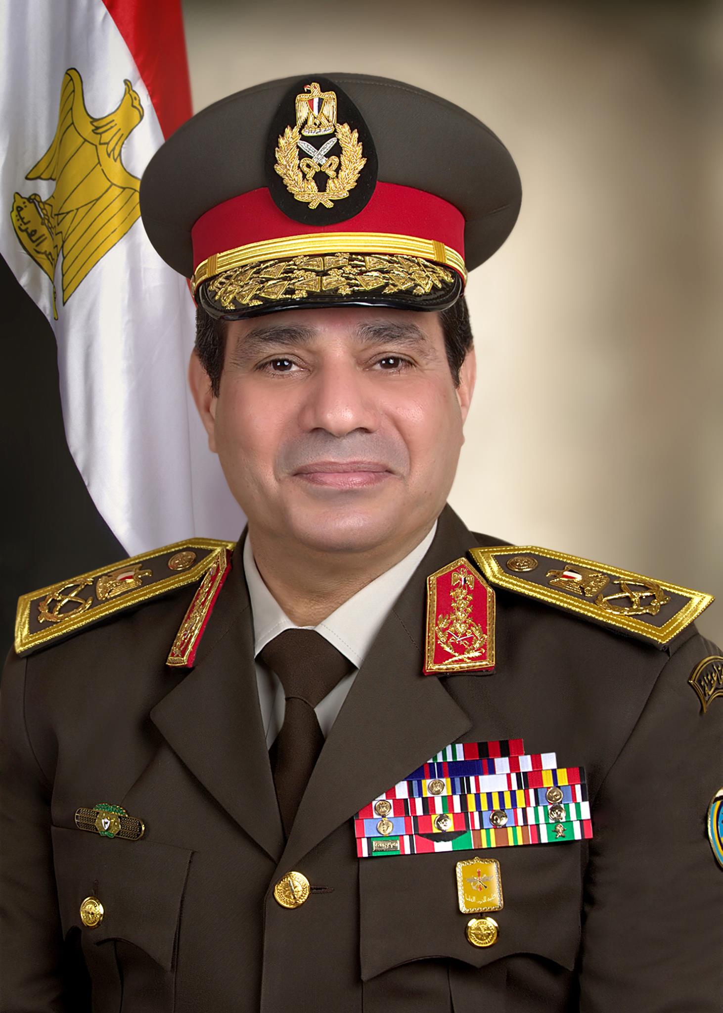 Official portrait of Abdel Fattah el-Sisi from his time as Egypt's Minister of Defence, released in 2014. File photo: Supreme Council of the Armed Forces / Wikimedia Commons