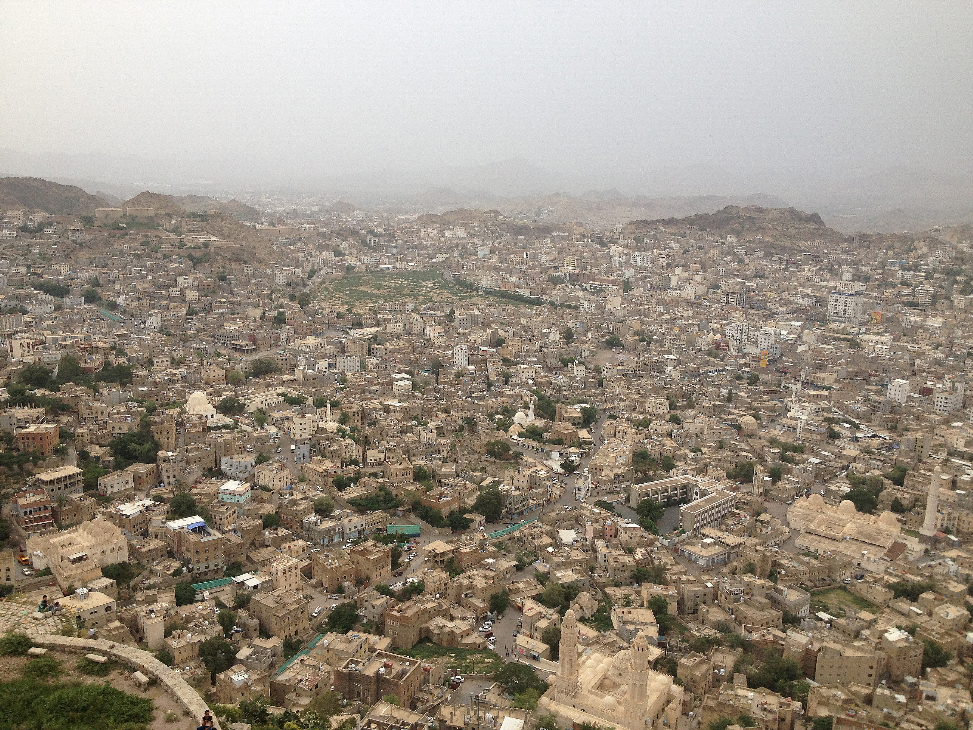 A view of Taiz city in southwestern Yemen, photographed from Al-Qahirah Castle.