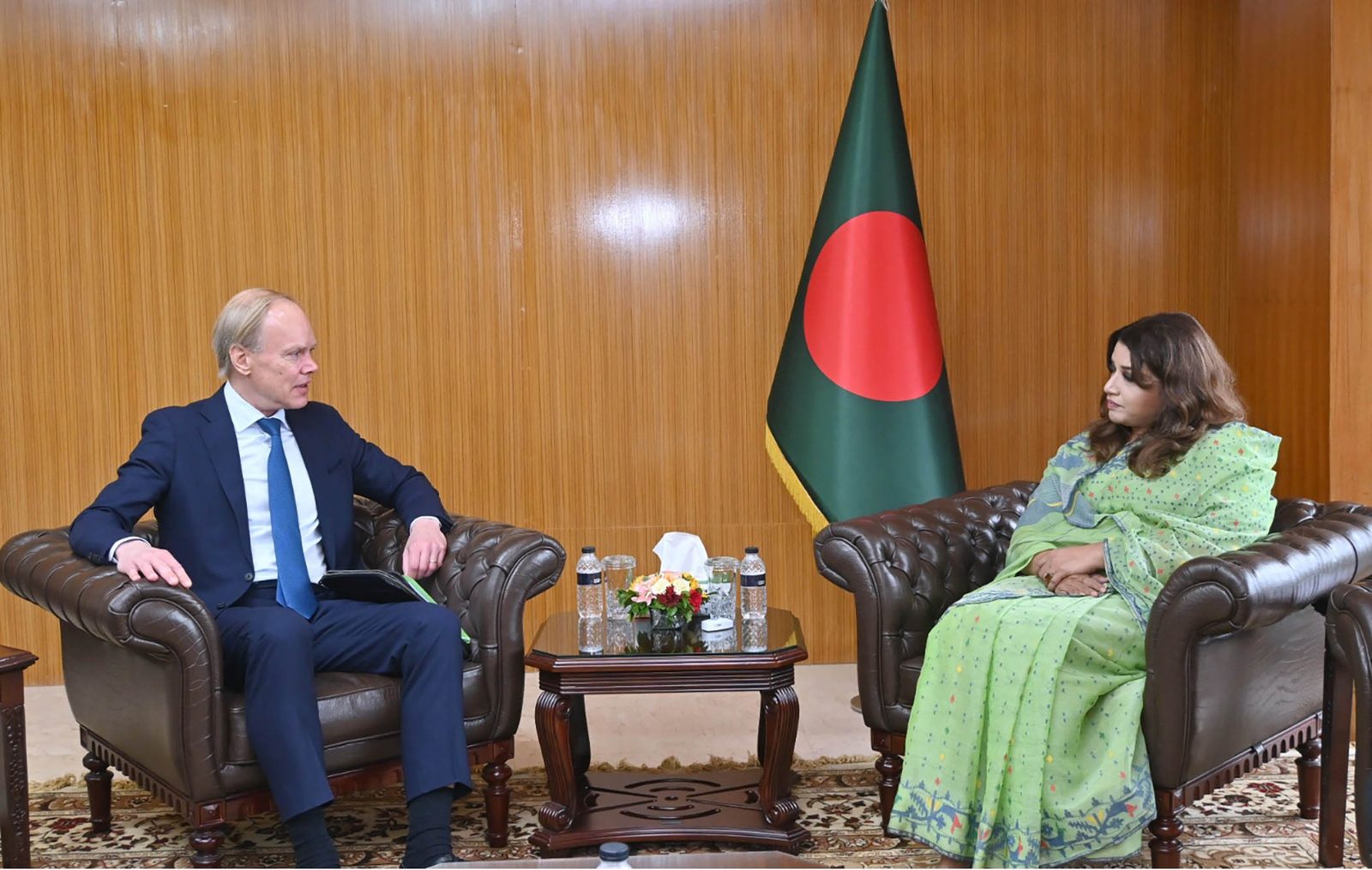 State Minister for Foreign Affairs Shama Obaed Islam at the Ministry of Foreign Affairs in Dhaka on 10 June 2026.