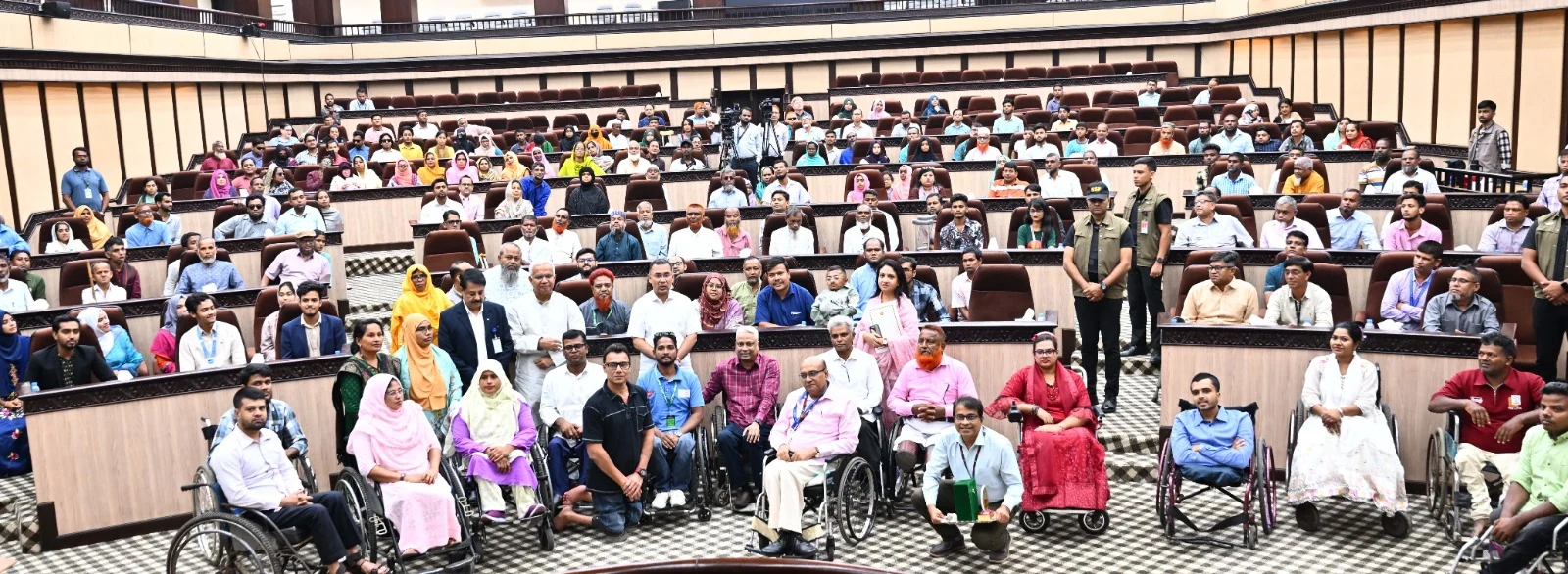 People with disabilities and their representatives attend an exchange-of-views meeting with Prime Minister Tarique Rahman at the Prime Minister's Office in Dhaka on 17 October 2026. Photo: PMO/BSS.