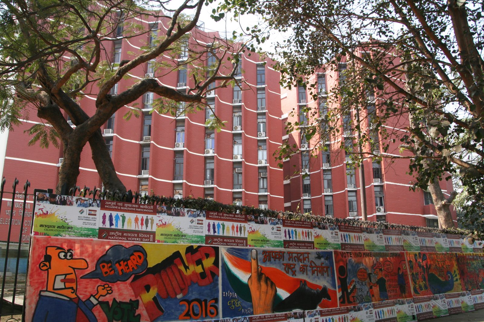 The Election Commission of India headquarters in New Delhi, photographed in February 2016. The commission denies that its voter-roll revision was biased. Photo: Ramesh Lalwani / Wikimedia Commons (CC BY 2.0)